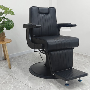 Sillón <span class=keywords><strong>de</strong></span> Barbería Profesional para Salón <span class=keywords><strong>de</strong></span> Belleza con Bomba Hidráulica Diseño Moderno Clásico <span class=keywords><strong>Reclinable</strong></span> <span class=keywords><strong>de</strong></span> Lujo para Hombre en Color Negro - Product Image 2