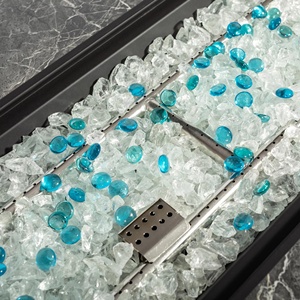 Table de foyer d'extérieur 44 pouces avec pare-vent en verre pour la décoration de jardin US Livraison gratuite - Product Image 5