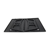 Table pliante d'extérieur portable BiggerFire en métal noir léger pour camp et pique-nique pliable et facile à transporter