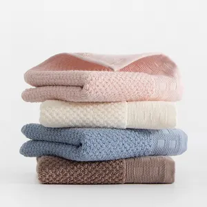 Weiche reine Baumwolle Plain Farbe Gesichts tuch Waben Satin Datei Großes Handtuch Adult Cotton Handtuch