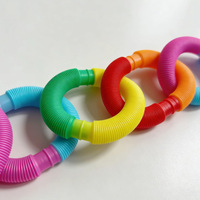 Tube télescopique en plastique 19 mm, jouet anti-stress arc-en-ciel bleu, éducatif, décompression, nouveauté, pour jeunes, vente directe usine