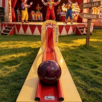 Machine de jeu de bowling interactive commerciale portable à taille réglable avec piste incurvée pour défi de bowling à rouleaux de carnaval