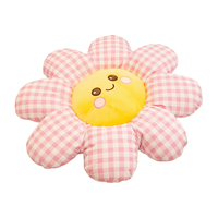 Cojín de Silla para Suelo con Diseño de Flores y Caras Sonrientes de Dibujos Animados, Grueso, de Alta Resiliencia, Relleno de Algodón PP
