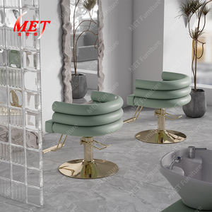 Chaise de coiffure moderne à base ronde en or Chaise de barbier de luxe pour femmes Vente en gros - Product Image 5
