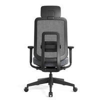 Chaise de bureau moderne en maille confortable avec hauteur réglable et soutien lombaire, design ergonomique, accoudoirs et appui-tête réglables