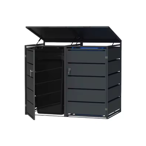 Hot bán cao cấp 240L lớn ngoài trời bụi bin với nắp đậy không khói than màu xám mạ kẽm tấm Thùng rác bin - Product Image 3