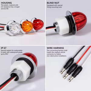 2 Thông số kỹ thuật 12V Dot xe tải bán Trailer Side LED Marker tín hiệu ánh sáng cao không thấm nước IP67 phổ biến <span class=keywords><strong>Mini</strong></span> Dưa Hấu ánh sáng - Product Image 4
