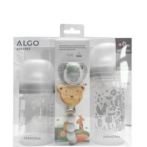 Set di 4 biberon ALGO Hotsale con catena per ciuccio, regalo per neonati - Product Image 6