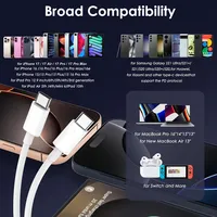 Charger Cepat Grosir Kustom PD 60W Tipe C 1M 2M 60w Tembaga Murni untuk iPhone 15 16 Penggunaan Printer