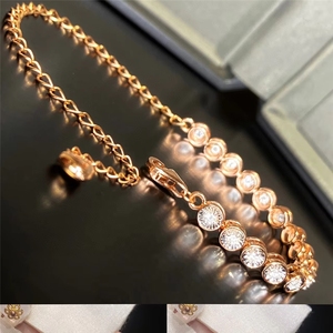 Bracelet tennis en or rose et jaune 18 carats AU750 de luxe Xinfly - Product Image 2