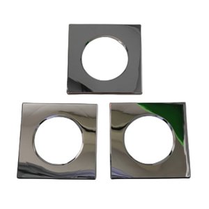 Set di 3 paralumi quadrati in cromo argento per faretti LED FP8705W - Product Image 1