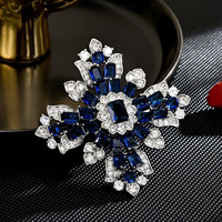 Broche vintage en cuivre et zircon XILIANGFEIZI, motif flocon de neige, accessoire de corsage, vente en gros directe usine, cadeaux de Noël