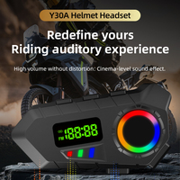 Casque de moto avec radio FM, assistant vocal, musique stéréo, sans fil, 6.0, longue durée de lecture