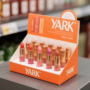 Boîte de présentation en carton ondulé biodégradable en matériaux recyclés - Structure emboîtable, montage facile pour baumes à lèvres, rouges à lèvres et pinceaux - Product Image 1