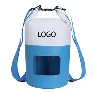 Пользовательский логотип 5l 10l 15l 20l плавающее плавание Плавание ПВХ Водонепроницаемый сухой мешок ПВХ рюкзак океан пакет сухой мешок