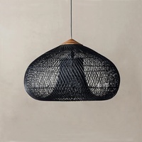 Luminaire suspendu en rotin tissé à la main avec LED, lumière naturelle, hauteur réglable, taille moyenne, pour la maison et l'hôtel, design Wabi-sabi