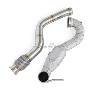 Tuyau de descente isolé avec bouclier thermique pour Mercedes AMG A45 2.0T W176 2013-2018, tuyau d'échappement à flux libre, décat downpipe - Product Image 2