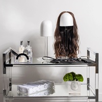 Lucite support de perruque pour salon de coiffure acrylique porte-perruque extension de cheveux porte-chapeau présentoir