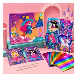 Set de Arte con Papel de Aluminio Colorido, Kit de Imágenes Autoadhesivas para Niños Pequeños, Coordinación Mano-Ojo, Juguete Educativo para Interiores, Regalo - Product Image 6