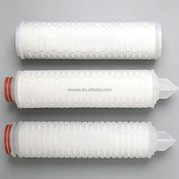 Cartouche filtrante plissée en PP de 10 pouces, fabricant DOE, 0,2 micron, pour filtration d'eau industrielle