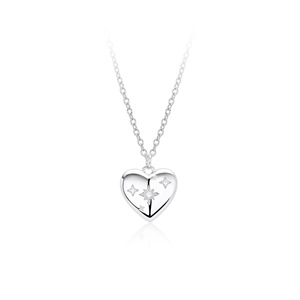 Collar de Plata de Ley 925 con Colgante de Corazón con Circonita, Joyería Fina, Regalo para Mujer - Product Image 5