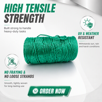 Corde en polypropylène (PP) résistante aux UV, corde de quai en plastique, corde tressée pour amarrage de bateaux, filet de pêche marin