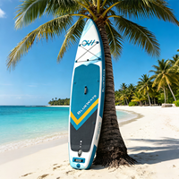 Planche à pagaie gonflable de 10'6" x 32" avec option de pompe électrique, kit familial complet SUP géométrique turquoise