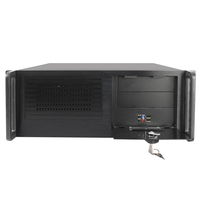 Châssis de serveur industriel 4U en rack, verrouillable à l'avant, 19 pouces, profondeur 450 mm, compatible ATX MATX ITX