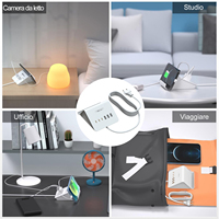 Base de Carga Rápida USB-C PD20W de 35W y 3 Puertos, Material ABS, Soporte para Teléfono Móvil con Enchufes para EE. UU./Reino Unido/UE, Base de Escritorio