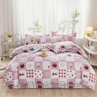 Nouveau concepteur de luxe 100% coton drap de lit housse de couette ensemble reine taille mignon dessin animé motifs floraux doux respirant linge de maison