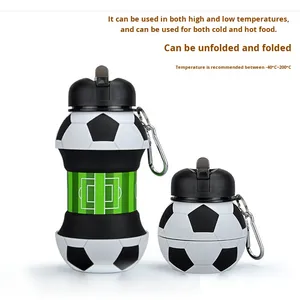 <span class=keywords><strong>TOMIC</strong></span> Vaso Plegable Portátil de Silicona de 550ml para Niños, Diseño de Balón de Fútbol, Creativo y Fácil de Transportar - Product Image 5
