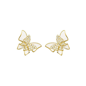 Orecchini a farfalla doppia per donna, design elegante, accessori per l'uso quotidiano. - Product Image 1