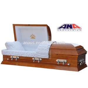 Ataúd de álamo blanco casero de madera barato al por mayor de ANA China para <span class=keywords><strong>los</strong></span> muertos - Product Image 3