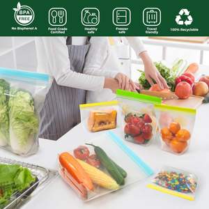 Bolsas Reutilizables para Congelador de Medio Galón, Aptas para Lavavajillas y Microondas, Contenedores Herméticos para Almacenamiento de Alimentos, Modernos Contenedores de PET para Comida - Product Image 6