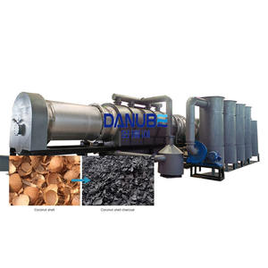 Four de pyrolyse de biocharbon, four de carbonisation de coques de noix de coco, machine de fabrication de charbon de bois en continu, ligne de production - Product Image 1