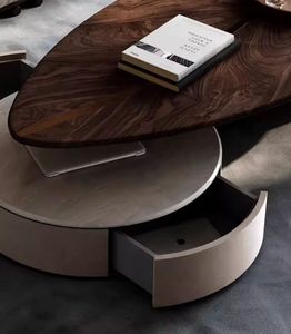 Tavolino <span class=keywords><strong>da</strong></span> Caffè di Lusso Leggero Forma Speciale Moderno Minimalista in Noce Nero per Villa Soggiorno Tavolo <span class=keywords><strong>da</strong></span> Tè di Alta Qualità - Product Image 6