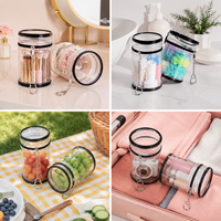 Boîte de rangement transparente en plastique pour bijoux, pochette, boîte mystère avec porte-clés, sac de rangement anti-poussière pour poupées mignonnes