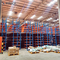Plateforme de mezzanine en acier réglable robuste, rayonnages industriels pour entrepôt, protection contre la corrosion, capacité de charge de 1000 kg/m²