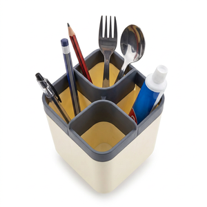 Étagère de rangement carrée moderne en plastique Anax, organisateur multifonctionnel à 4 compartiments pour fournitures d'atelier - Product Image 1
