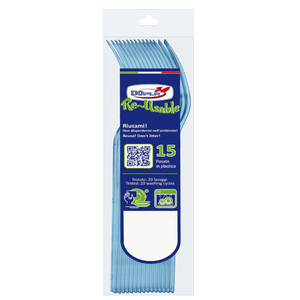 SET DI 15 FORCHETTE COMPATTE IN PLASTICA BLU - Product Image 1