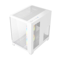 Casing Komputer Gaming AntarcChill Paling Populer, Micro ATX Desktop Chassis, Kabinet PC CPU dengan Kaca Temper
