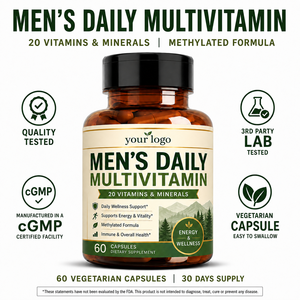 Complément alimentaire quotidien pour hommes ODM, 20 vitamines et minéraux, soutien énergétique, concentration et bien-être, sans fer, multivitamines quotidiennes en capsules pour hommes - Product Image 5