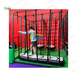 Parc de trampolines, tapis d'air pour plateau de fromage, parcours d'obstacles gonflable Ninja Warrior, matériau Drop Stitch de 10 cm d'épaisseur, certifié EN14960 - Product Image 3