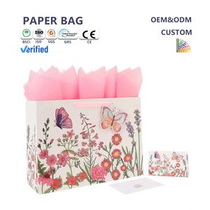 Bolsas de Papel Kraft Reciclables Premium con Asas en Relieve, Personalizadas con Logotipo Privado, para Compras y Regalos - Product Image 1