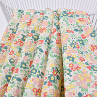 Tissu en popeline tissée haut de gamme 60S imprimé floral 100% coton pour robes et chemises de mode pour filles, en stock