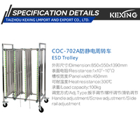 Support de stockage SMT KEXING en acier inoxydable ESD pour circuits imprimés, 10^4-10^6 Ohm, certifié RoHS, résistant à la chaleur, pour manipulation en salle blanche