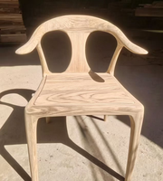 Fauteuil en bois minimaliste nordique, chaise minimaliste pour la maison en bois de noyer massif avec dossier en cuir