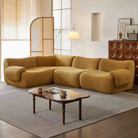 Ensemble de canapés modulaires nordiques, design de luxe léger pour petits salons, style artistique, revêtement en tissu velours d'agneau, polymère