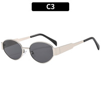 Nouvelles lunettes de soleil à monture ovale en métal Lunettes de soleil de haute qualité avec logo personnalisé Hommes et femmes Lunettes de soleil d'extérieur