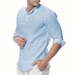 Small Mass Customization <b>Linen</b> Shirts Cotton <b>Linen</b> Shirts for Men <b>Linen</b> Shirt - Product Image 4